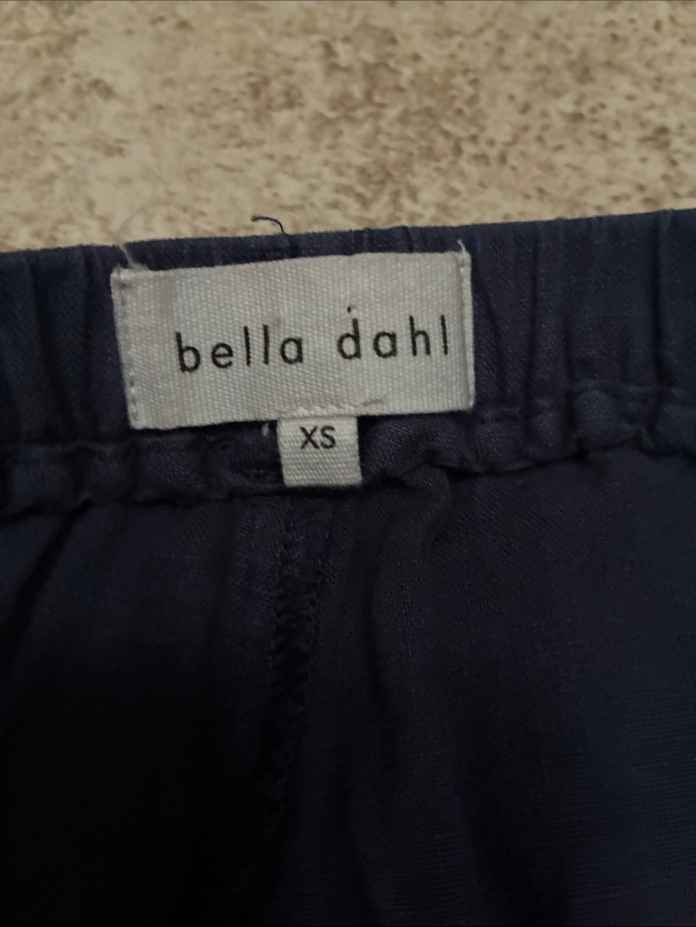 Bella Dahl Dark Navy Wide Leg Linen-Blend Trousers